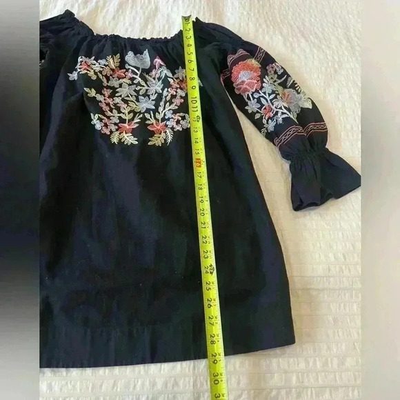 Free People fleur de Jour black embroidered boho mini dress - Picture 8 of 12